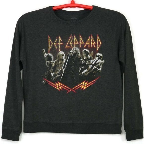 Def Leppard Sweatshirt Shirt Gray Rock Band L Large - Picture 1 of 10